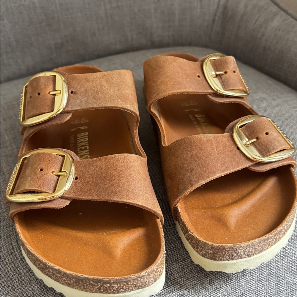 Birkenstock Arizona Big Buckle-
Oiled Leather Cognac